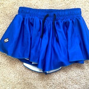adult small royal blue butterfly shorts in excellent condition